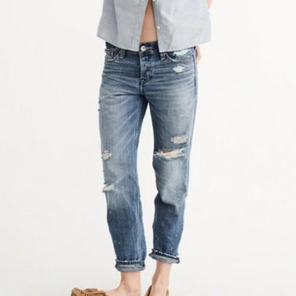 Abercrombie & Fitch Boyfriend Button Fly Straight Leg Jeans 25 - Picture 11 of 16